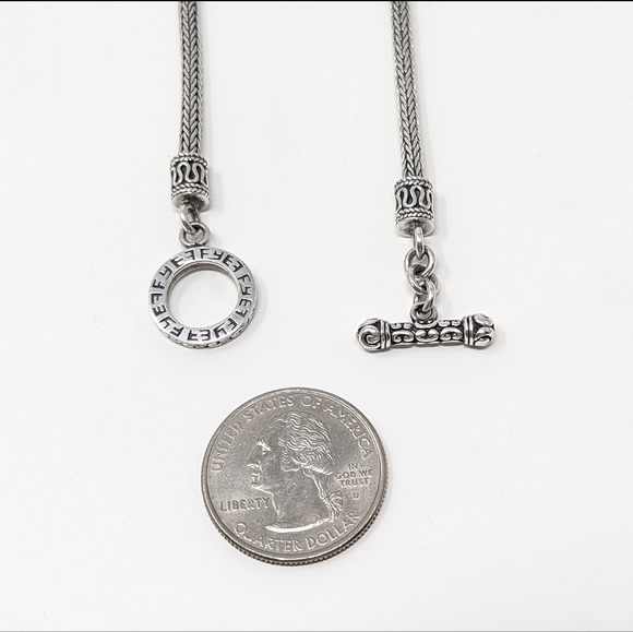 Effy sterling silver 925 toggle closure wheat chain necklace vintage Balissima - Picture 5 of 6